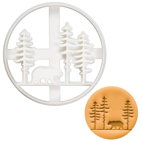 BAKERLOGY Forest Bear Cookie Cutter - Detailed Biscuit Cutter Design for Baking and Crafts, Ideal on Fondant, Dough, Clay