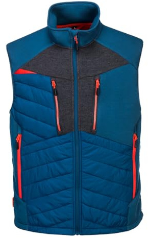 Portwest Chaleco Acolchado Dx4 Hybrid Baffle, Tamaño: XL, Color: Azul metro, DX470MBRXL