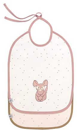 LÄSSIG Baby Kleinkind Lätzchen Medium wasserabweisend zum Binden 2 Stk./Medium Bib About Friends Chinchilla, rosa, 1311015329