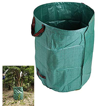 LJIANW Poubelle Jardin, Vert Jardin Bac D'incinération avec Poignées, Sacs À Ordures Réutilisable, Grand 60 À 300 L Sac Tissé, 4 Tailles (Color : 1PCS, Size : 67X76CM/272L)