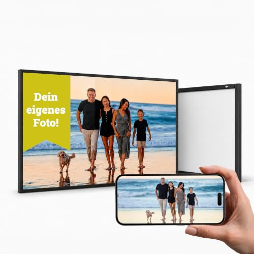 WANDURLAUB - Acrylglas Bild personalisiert 50x38 cm – schwarzer Rahmen | Foto auf Acrylglas drucken lassen – eigenes Wandbild mit Ultra HD Druck, Aluminiumrahmen, Wandhalterung, Made in Germany