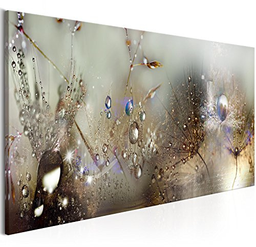 murando - Wandbilder XXL Pusteblume 90x30 cm 1 tlg - Wand Deko Vlies Leinwand Bilder Groß Wanddeko Wohnzimmer Schlafzimmer Kunstdrucke Panoramabild - Blumen Natur grau Löwenzahn