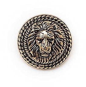 5pcs Vintage Lion Pattern Shank Metal Button Round for Sewing Clothing Suits Blazer Jacket Uniform Handwork (Antique Gold, 18mm)