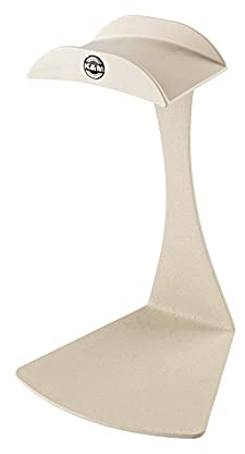 K&M 16075 Kopfhörer-Tischstativ Over Ear – Sand-Beige aus Stahl – mit Gummiauflage und schlanker Silhouette