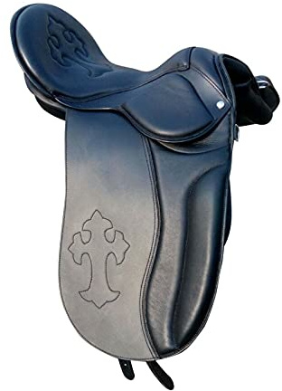 EU Sella inglese in pelle di qualità Dressage Treeless Saddle