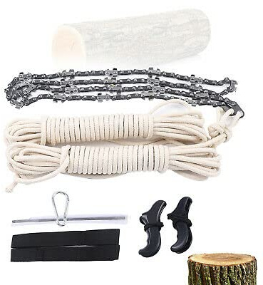 48 Zoll Outdoor Handsäge Kit 64 Abschnitte 42 Klingen High Reach Limb Handkettensäge Set Handbuch Sägekette Astsäge Zugsäge Baumsäge