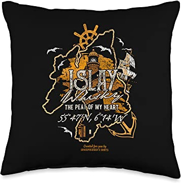 Whisky Fan Design Islay The Peat of my Heart Whisky Throw Pillow
