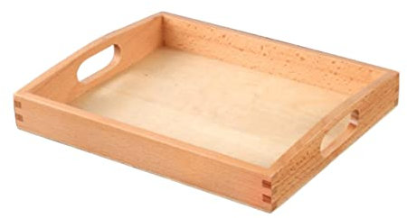 Toyvian Holztablett Mit Griff Aufbewahrungstablett Aus Holz Servierbox Für Aktivitäten Leicht Und Handlich Robust Und Langlebig
