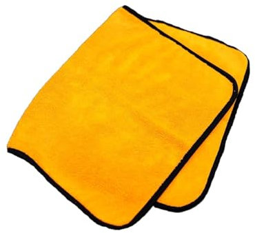 VIOVIE Auto Tuch Orange 60x40 cm 2 Stück, Auto Trockentuch XXL extra saugstark, schlierenfrei & fusselfrei Poliertuch aus spezieller Faser zum Trocknen nach der Autoreinigung, Kfz lackschonend
