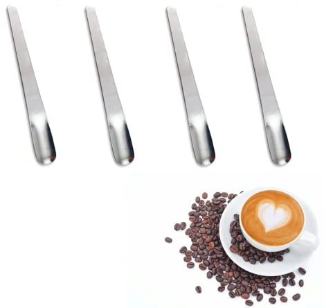 4 PCS Latte Spoons Ice Cream Spoons Mini Dessert Spoons Mini Tasting Spoons Appetizer Spoons Espresso Coffee Stirrer for Ice Cream Coffee Drinks