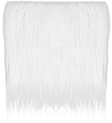 Lusofie Fuskpälstyg - 50 x 50 cm vit fuskpäls plyschtyg fyrkantig lapp för hantverk, tomter, kostym, kamera, golvdekorationsmattor