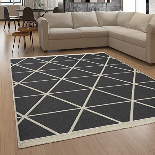 Paco Home Tappeto Salotto Moderno Soggiorno Lavabile In Lavatrice Motivo Scandinavo Motivo Boho, Dimensione:140x200 cm, Colore:Antracite 4