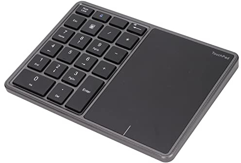 Teclado Numérico con Panel Táctil, 2.4G Inalámbrico BT Teclado Numérico de Modo Dual, 22 Teclas Portátil Mini Contabilidad Financiera Teclado Numérico Recargable, para Computadora (Gris)