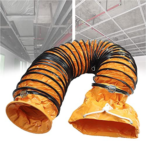 DOZPAL Flexibler Belüftungsschlauch Einziehbar 1m, 20/25/30/35/40/45/50/60 cm Durchmesser, PVC-isolierter Kanalschlauch Abluftschlauch für Ventilator, Gebläse, Abluftventilator,45cm