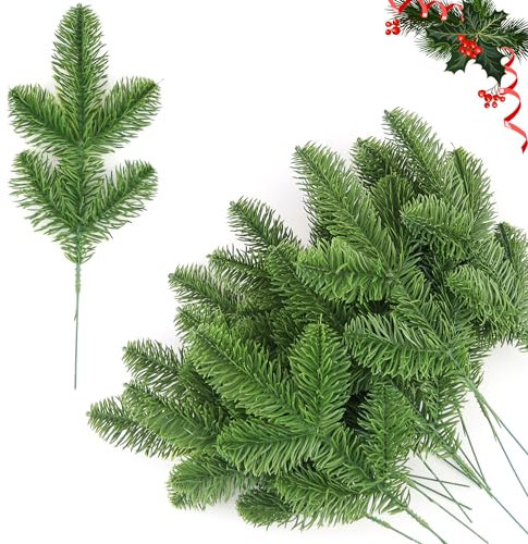 BANTI Künstliche Tanne Künstlich Zweige Dekozweig Weihnachten Dekoration Winter für Tannengirlande Kunststoff Weihnachtsdeko 20 Stück Künstliche Tannenzweige Wie Echt Weihnachtszweige Deko