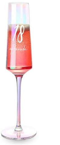 Personalised 18th Birthday Iridescent Champagne Prosecco Glass Gift