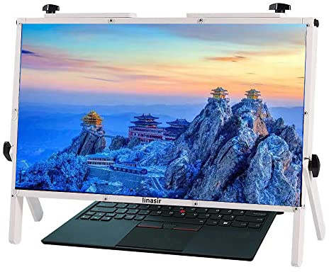 Handy-Bildschirmlupe, Ipad-Lupe, 3-fache Lupe, Leselupe, tragbarer Tablet-Vergrößerungsprojektor, für Filme, Videos, kompatibel mit 14/15/16/17/18/20-Zoll-Handys, T (Weiß)