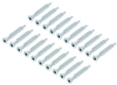 QUARKZMAN Möbel Bestätigen Schraube 20Stk 5x40mm Sechskant Buchse Holz Schrauben Verzinkt Beschichtet Senkkopf Selbst- Gewindeschneiden Möbel Verbindung Schraube