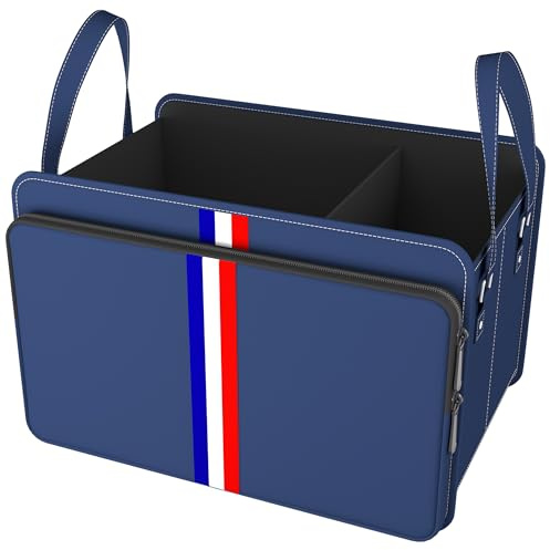 Homeve Trunk Organizer for Car, Waterproof Collapsible 3 Compartments Car Organizer, Foldable Storage for Car Accessories, Tools, Sundries for Women Men, Tote Bag (Blue, Standard)