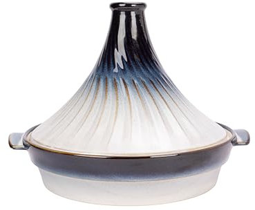 Cosy & Trendy Tajine en Céramique Nora, blanc-bleu, D31,7xh 23 cm