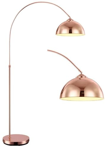 LED Bogen Steh Lampe Stand Leuchte Kupfer-Farbe Beleuchtung Fußtrittschalter Höhenverstellbar Wohn- Schlaf- Ess- Zimmer