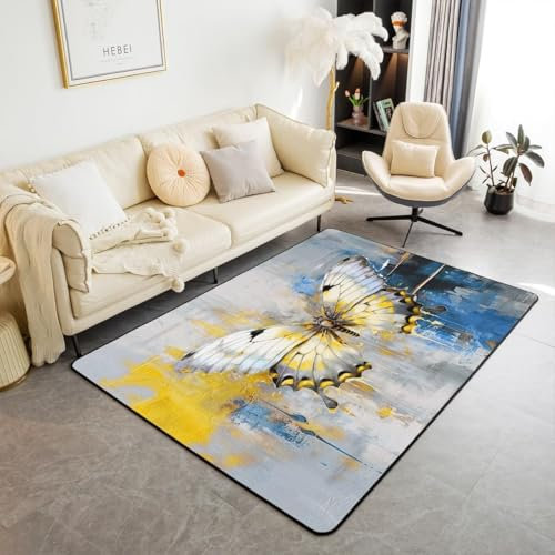 Kinderteppich 3D Wohnzimmerteppich rutschfest Abstrakter Schmetterling Teppiche Jungen Und Mädchen Spielteppich Kinderzimmer Teppich 90 X 150 cm - Leicht Zu Reinigen-347179500