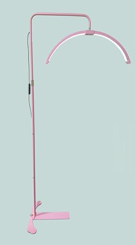 WLLWMYLY Lampada estetista, Lampada mezza luna estetica, Lampada extension ciglia, Con supporto per cellulare, adatto per la bellezza, Adatto per bellezza, sopracciglia, tatuaggi (Rosa)