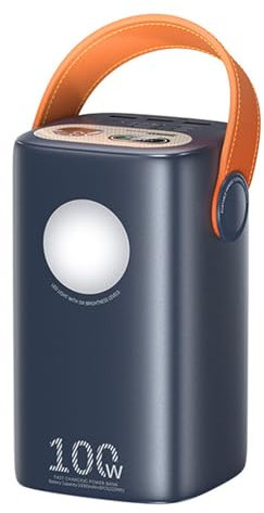 60000mAh mobil kraftbank, 100W supersnabbladdning multifunktionell utomhusmobil kraftbank med ljus, PD+QC mobil kraftbank