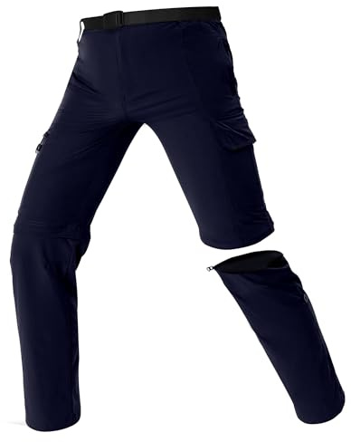 SOLOYEE Zip Off Hose Wanderhose Herren Wasserdicht & Schnelltrocknend Sommer Outdoor Hosen Abnehmbare Trekkinghose Fallen Klein aus - 99% Wählen Größere