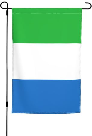 Bandera de Sierra Leona con impresión de banderas de jardín y casa, banderas al aire libre para patio, césped y decoración del hogar, doble cara