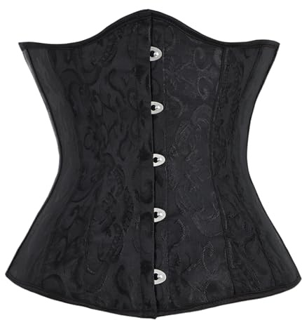 Ynport Crefreak Mujer Underbust Satén Corsé con cordones Underbust Cintura Cincher Corsé Dar forma Chaleco Boda Bottoming Cintura Damas Dar forma a la ropa interior Top Shaper Bustier,Negro,XXL