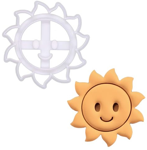 BAKERLOGY Emporte-pièce Soleil Joyeux - Emporte-pièce Sourire pour Pâtisserie, Fondant, Biscuits et Artisanat, Idéal pour Été, Anniversaires, Baby Shower et Fêtes à Thème Soleil