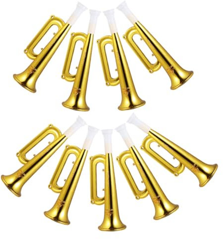JUMPLAWN 9 Stück Großer Lautsprecherspielzeug Jubelnde Trompeten Trompetenkinder Fußball-Blowout-krachmacher Krachmacher-Party Krachmacher Für Party Kleine Trompete Blasrohr Plastik Golden