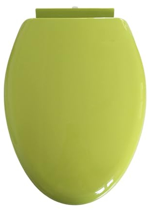 Brigtviee Colore Copriwater Forma V,Tavoletta WC A Chiusura Rallentata,Copri Water per Famiglia,Plastica Termoindurente Avvolgente Cerniere Regolabili Fissaggio Dall'Alto,36x47cm,Verde