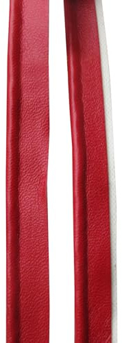 5 m x 1 cm rotes Leder-Paspelband aus Kunstleder zum Kantennähen