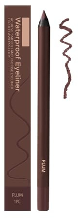 Plum Eyeliner - 24H Waterproof Eyeliner Pencil - No Fading & Smudge Proof eyeliner - Eye Liner for Mature Women, Smooth and Easy to Color, Long Lasting (Plum)