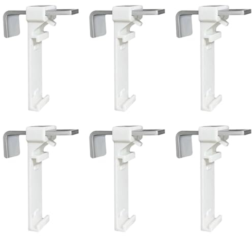6 Stück Klemmhalter für Klemmfix Rollo, Doppelrollo, Duorollo ohne Bohren zum Klemmen und Kleben, als Zubehör Ersatzteil für die Befestigung am feststehenden PVC-Fenster