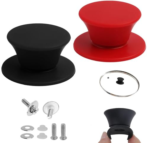 Keedoinlap 2pcs Silikon Topfdeckel Griff für Topfdeckelknopf Universal | Ersatzgriff Deckel Deckelgriff Topfdeckel Haltegriffe für Glasdeckel für Cooker Pfannen Kochgeschirr Abdeckungen