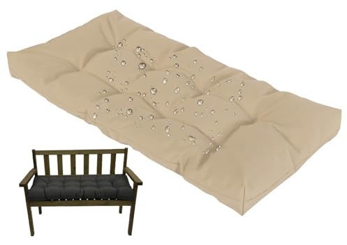 Waterproof Outdoor Bench Cushion 8cm Thick Swing Seat Pad with NonSlip Straps Comfortable Garden Furniture Cushion for Hollywood Swing Hazel 160x60cm