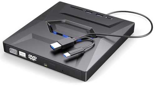 Wzxksoac Type-C USB3.0 Multifunzionale Mobile Azionamento Esterno SD SD, Lettore di Disco U e Bruciatore CD/Dvd velocità di Lettura 24x CD-RW Inclusa
