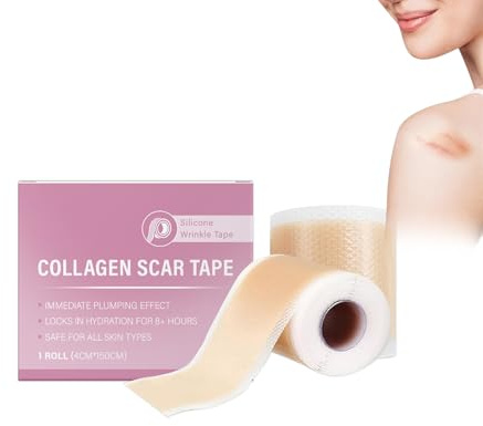 Silikon Narbenpflaster (4cm x 150cm) –Silicone Scar Sheets für ultradünn, Silikonpflaster gegen Falten, Narbensalbe, Hydrokolloid Pflaster, Atmungsaktiv, Hautverträglich