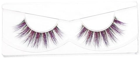 Pestañas Postizas de Color Púrpura, 1 Par, Fibra, Look Natural | Textura Delicada, Uso Diario Fiesta, Realza la Mirada con Efecto Brillante y Ojos Grandes