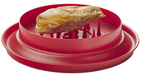 Keenso Hachoir à Viande, Hachoir à Viande Manuel Pratique, Base Antidérapante pour Barbecue, Matériau ABS (rouge)