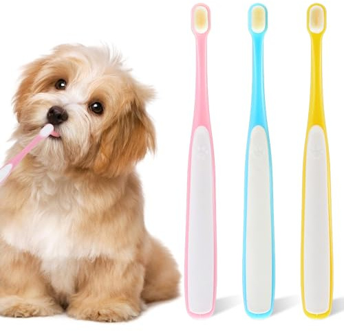 Tucnoeu 3pcs Hundezahnbürste für Kleine Hunde Weiche