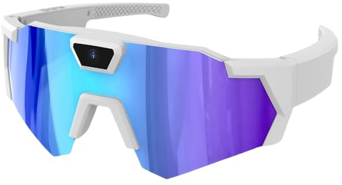Lunettes De Sport HD-POV avec Caméra Intégrée - Lunettes De Soleil avec Caméra, Audio Et Vidéo, Intelligentes Anti-Reflets 4K, Idéales pour Le Cyclisme, Course À Pied, Ski Et Les Vlogueurs