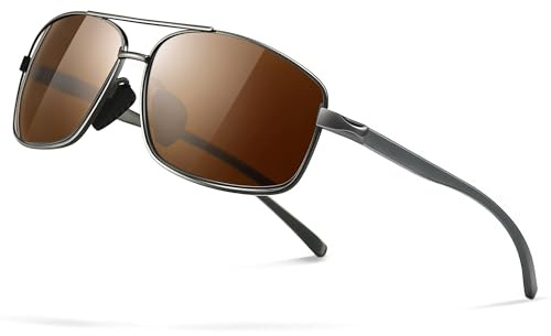 SUNGAIT Lightweight Rectangular Polarized Sunglasses Man UV400 Protection