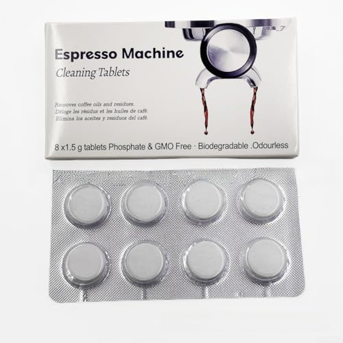 For Breville Espresso Coffee Machine Descaling Tablets, Coffee Cleaner For Automatic Coffee Makers, 8-Count Cleaning Tablets Convenient Removes Coffee Oils