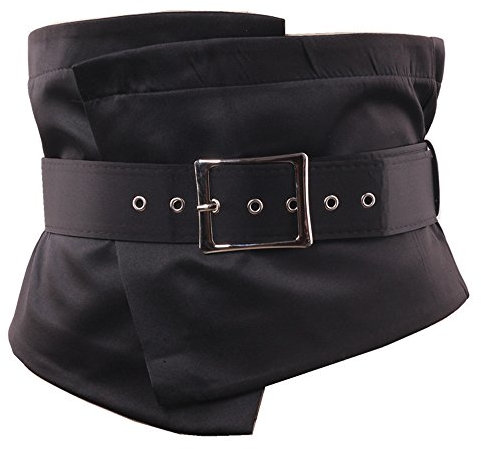 Cheerlife Damen Hemd Kleid Gürtel bauchweg breiter Wickelgürtel Waist Belt Bindegürtel (Schwarz)