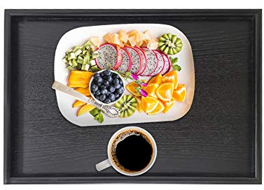 Plateau de Thé Plateau De Nourriture Rectangle Solide en Bois Services à Thé et à Café Repas Plateau De Service Plat pour Restaurant(22 * 12 * 2cm)