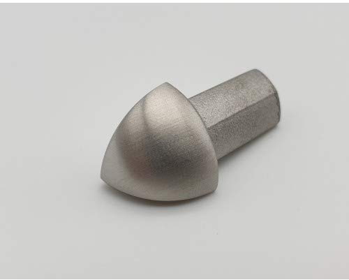 Außenecke Rundprofil 12,5 mm gebürstet für Edelstahlschienen Rotthues Fliesenschiene Viertelkreisprofil